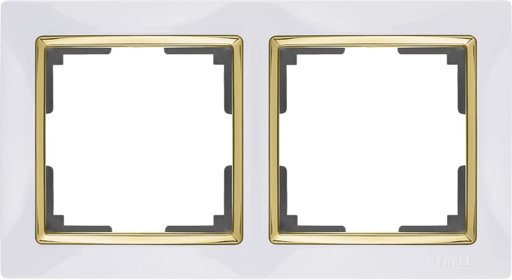 Рамка  Frame белая/золото 2-м  WL03-02-white-GD Пластик Snabb - W0021933