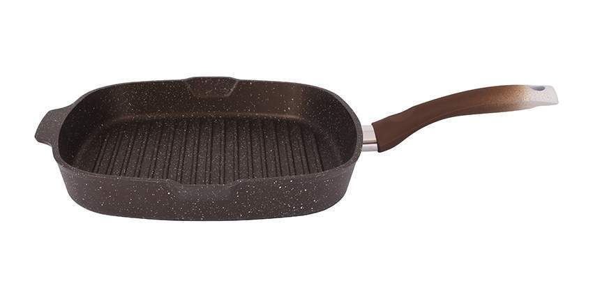 KUKMARA Сковорода-гриль сгкмки280а 280х280мм АП Кофейный мрамор Marble induction