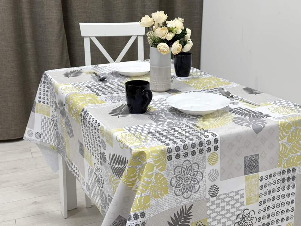 Клеенка ПВХ Future Прима серебро 140см нетканая основа Colombo 13388