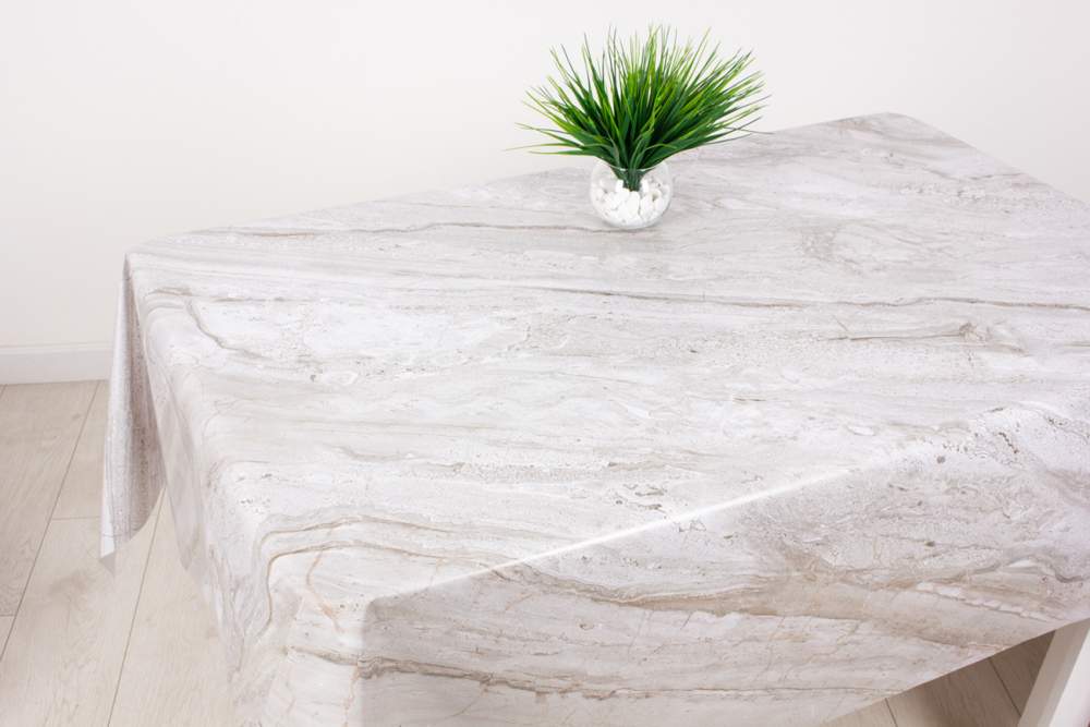 Клеенка ПВХ Miror Травертин 140см нетканая основа Dasch DL-010A/15051