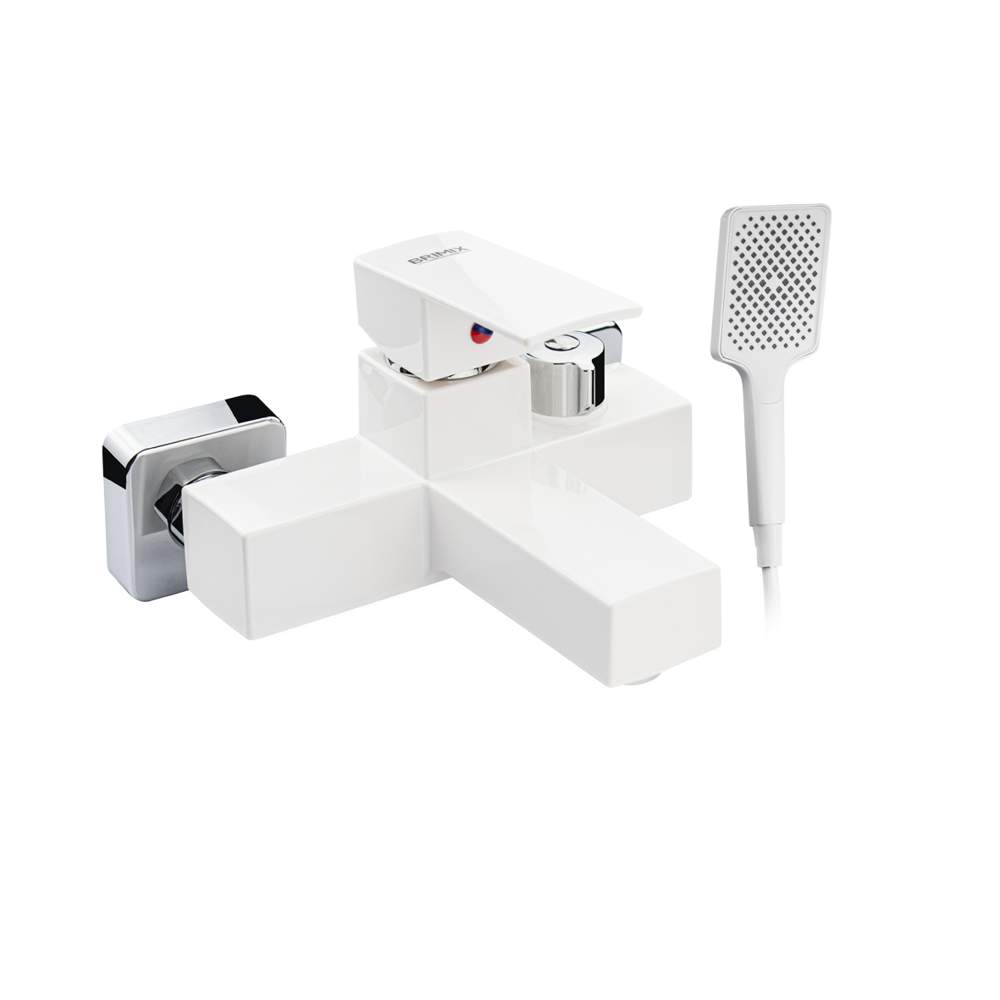 Смеситель BRIMIX  5573  в ванную шар.  белый пластик АБС