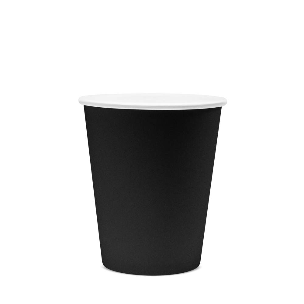 Стакан бумажный 250мл BLACK 1/50шт (ИнтроПластик)