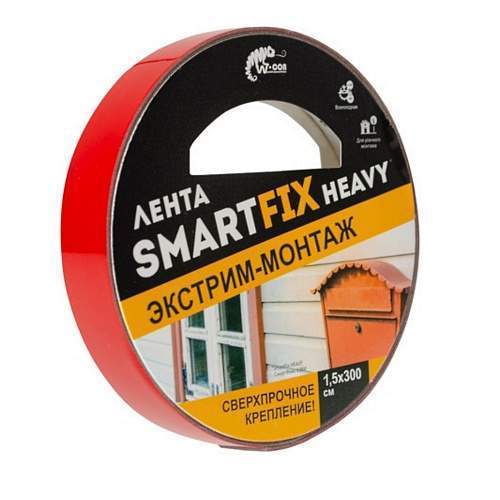 Лента SmartFit двусторонняя проч-ая всепогодная 15ммх3м  SFV1530G серая 26978
