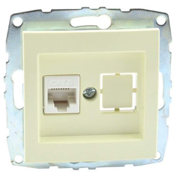 Розетка Mono  500-001705-126  Крем  Комп. RJ45 CAT6  2-я с/п