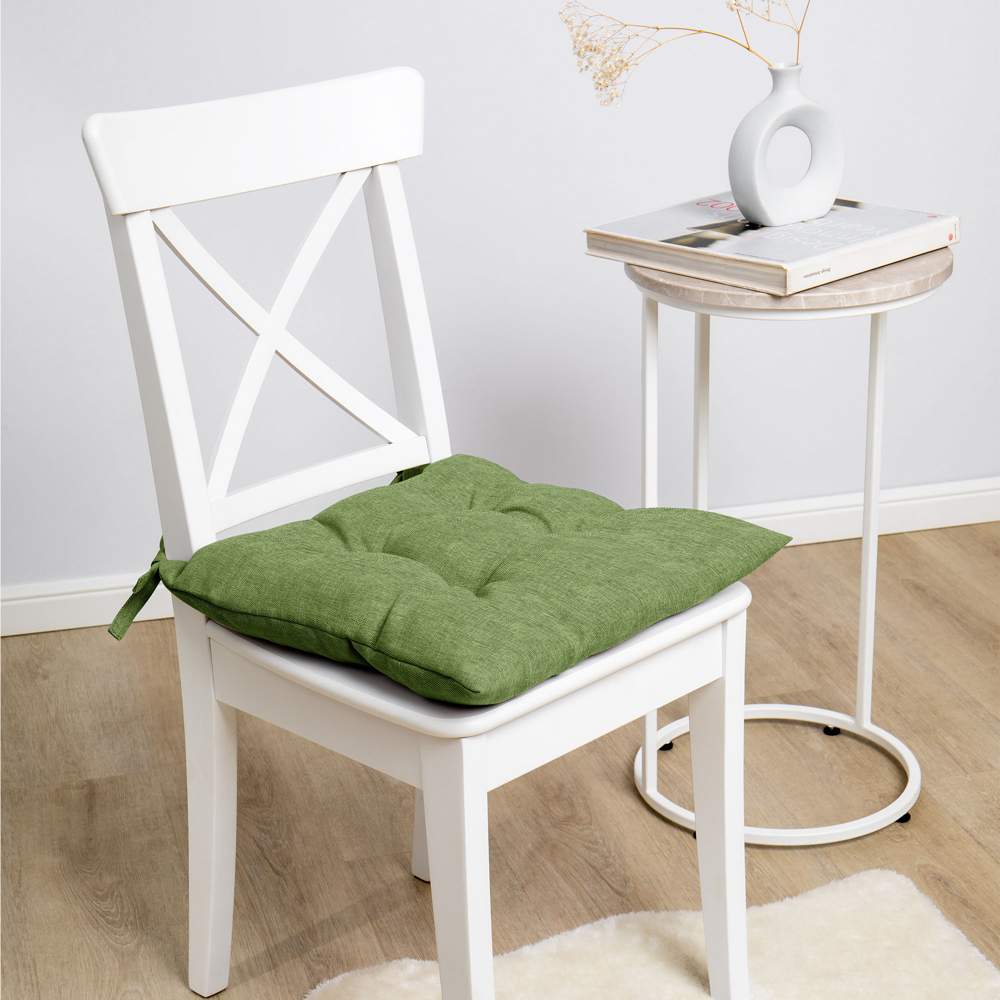 ВОЛШЕБНАЯ НОЧЬ рогожка Подушка с тафтингом д/стула киви 40х40см ПС003 920817