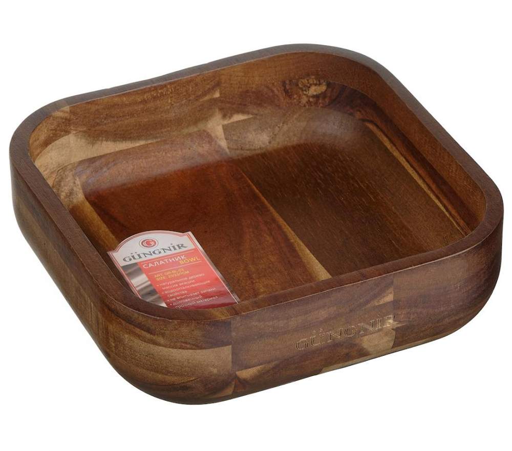 GUNGNIR акация Салатник GR-BL-03 квадратный 23х23x7см 