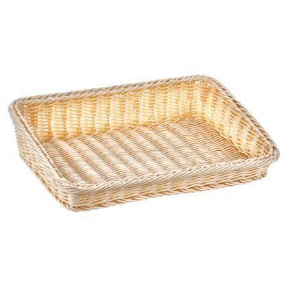 LUXSTAHL Корзинка кт253 бежевая прямоуг. 38х26х4/8,5см со скошенным бортом 