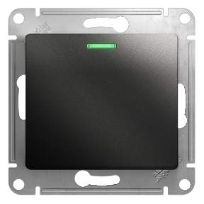 Переключатель SE Glossa  Антрацит 1-кл сх.6 10АХ с подсвет.  SE GSL000763