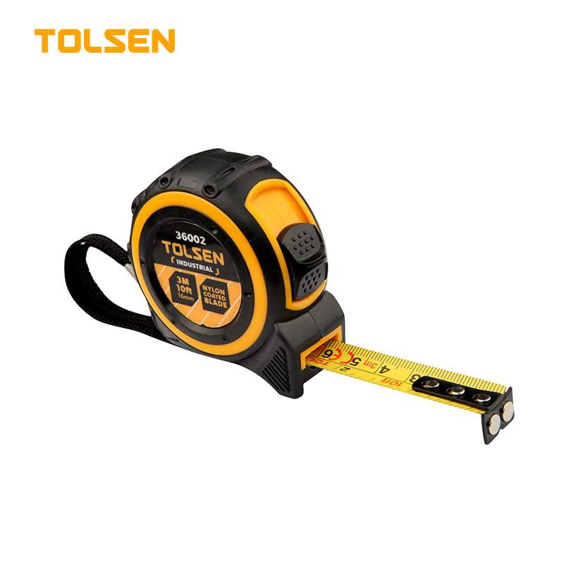 Рулетка Industrial 8м х 25мм, двухкомп. корп., нейлон, магнит, II кл. точн. TOLSEN 36005