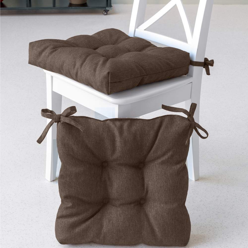 LOVE ME рогожка Подушка с тафтингом д/стула шоколад 40х40см 791517