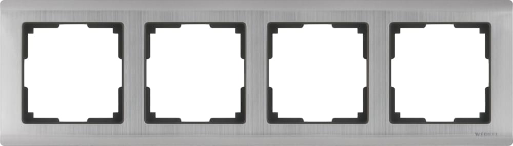 Рамка  Frame глянц. никель 4-м  WL02-04 Металл/Пластик Metallic - W0041602