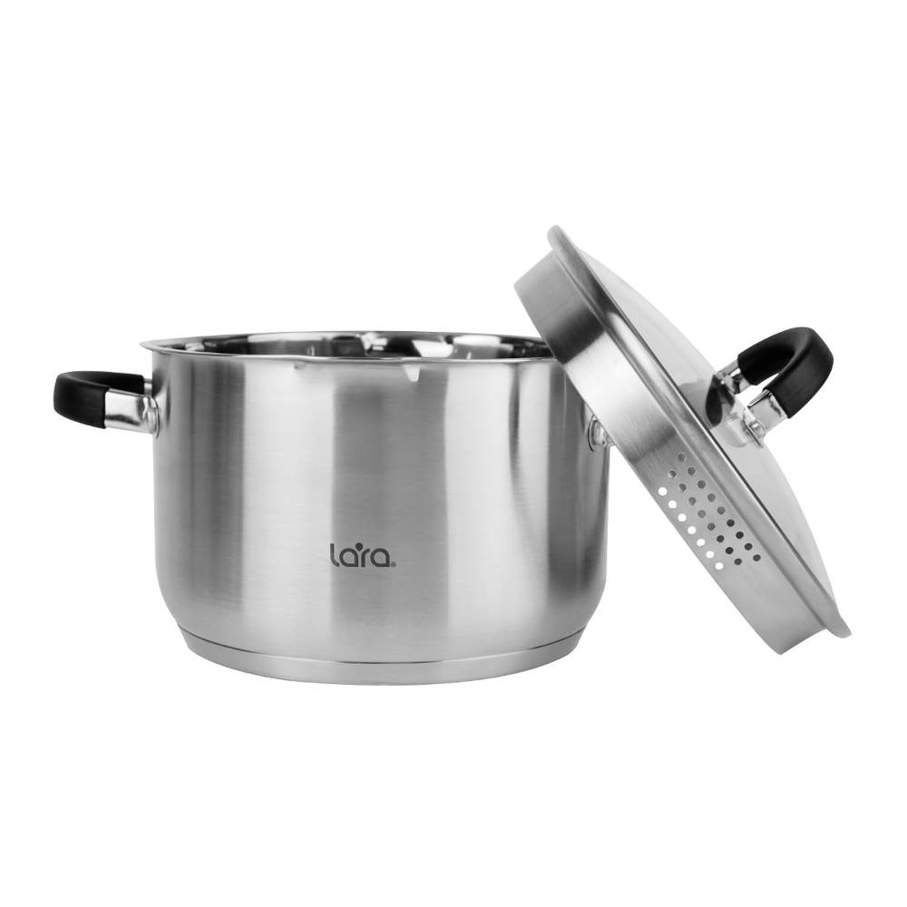 LARA Ника Кастрюля LR02-909 6,5л 24х14,5см индукция /нерж/
