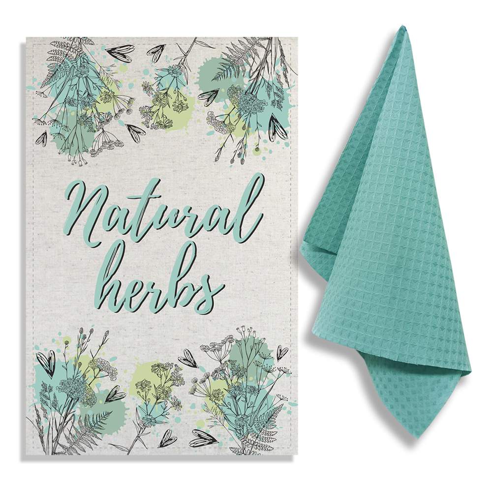 GRAND STIL Комплект полотенец Травяной сбор (полулён 39х60см 1шт +вафля 35х60см 1шт) ЛВ-308