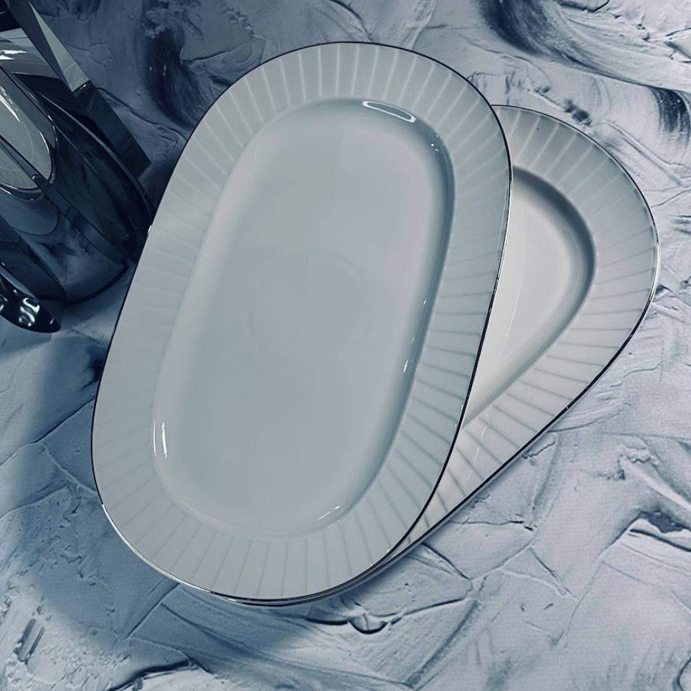 LENARDI Marzipan Grey Блюдо 102-052 овальное 30,5см  