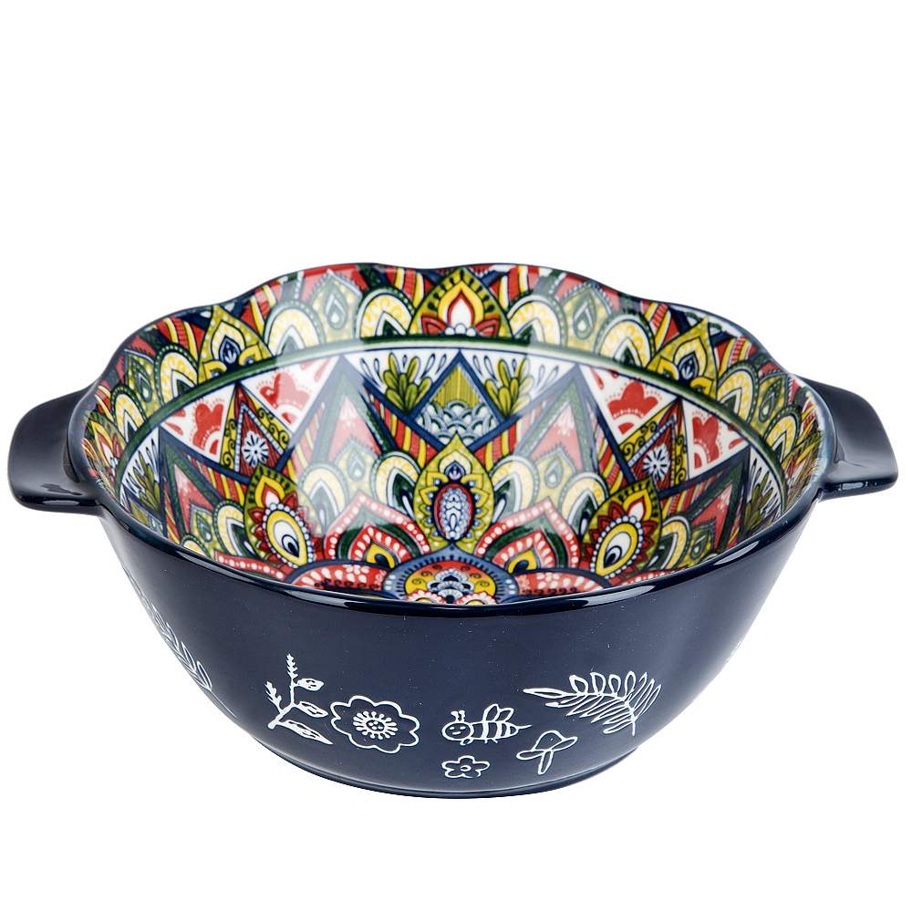 NOUVELLE HOME Arabesque синий Форма д/запекания 0860089 с ручками 1500мл 23,6х20х8,4см