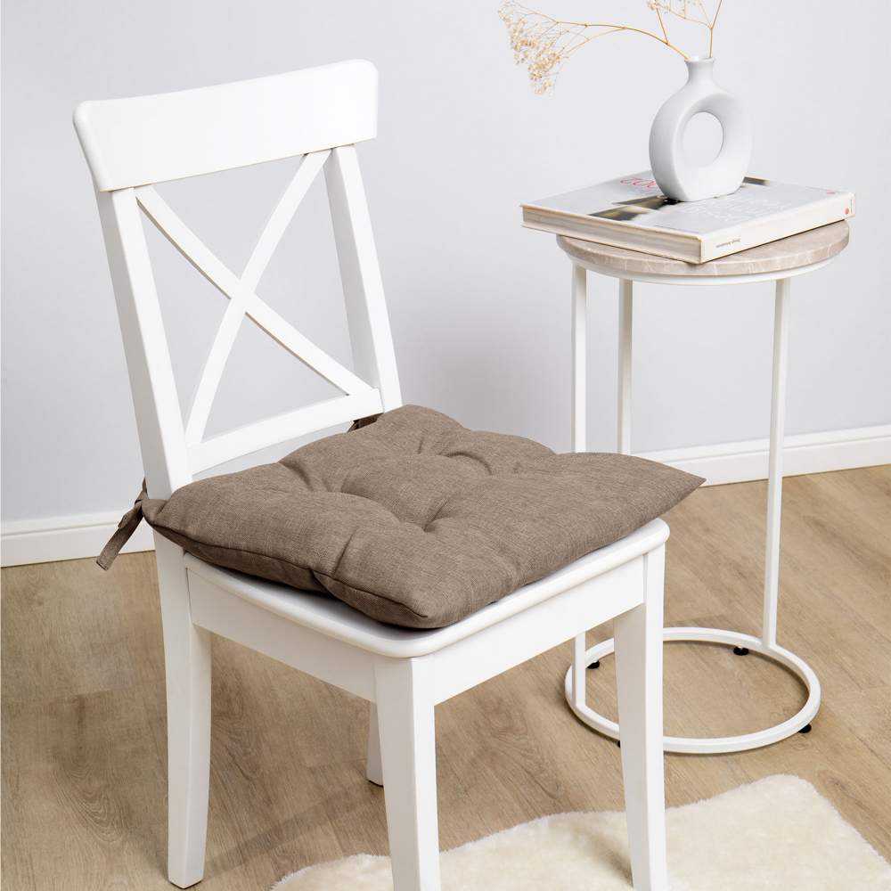 ВОЛШЕБНАЯ НОЧЬ рогожка Подушка с тафтингом д/стула какао 40х40см ПС003 922073