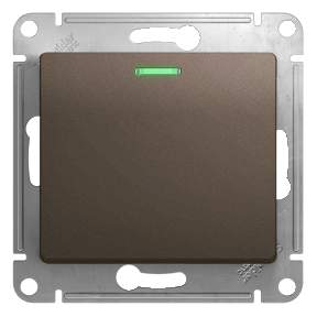 Выключатель SE Glossa  Шоколад  1-кл. СП 10А IP20 10AX с подсветк.GSL000813