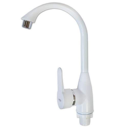Смеситель BRIMIX  592  на кухню боков. шар. из высокопроч.пласт.АБС-белый