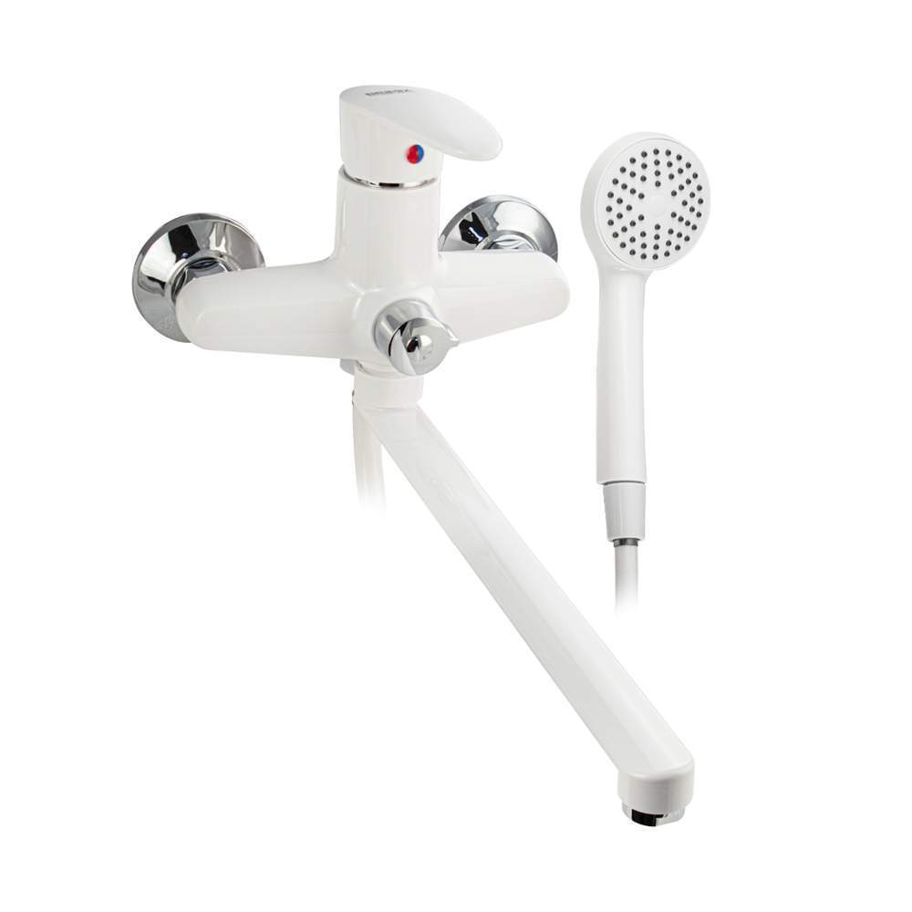 Смеситель BRIMIX  5561  в ванную шар.  белый пластик АБС