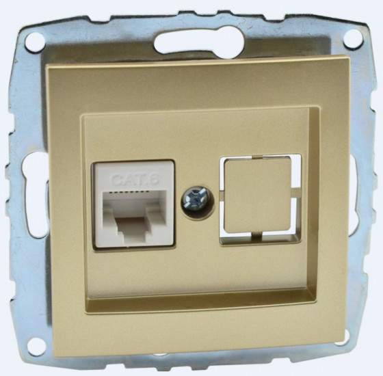 Розетка Mono  500-002205-125  Титан Комп. RJ45  CAT6  с/п L/D