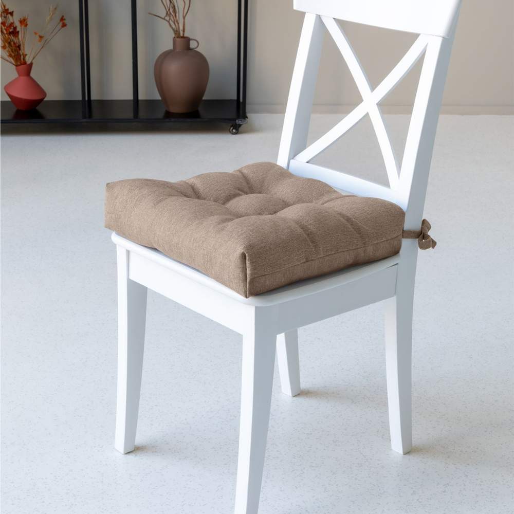 ВОЛШЕБНАЯ НОЧЬ рогожка Подушка с тафтингом д/стула какао 40х40см ПС001 796106