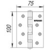 Петля универсальная Fuaro 4BB 100х75х2.5 АB бронза