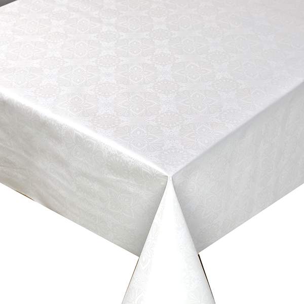 Клеенка ПВХ Kikka-Milla Белый шелк 140см нетканая основа 201/9 Borsa 7318