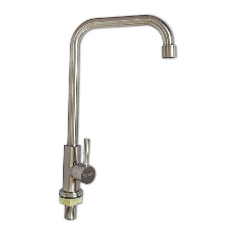 Кран на одну воду П-обр. гусак нерж.  304  MAGNUS 9211