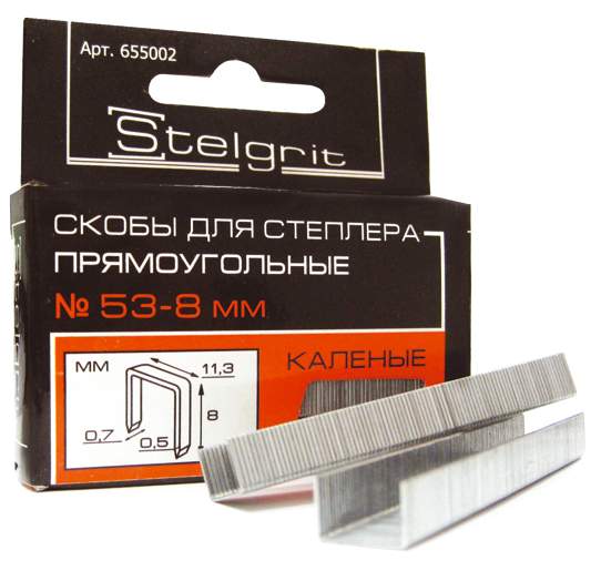 Скобы д/мебел.степлера 14х0,7мм  Stelgrit  655005