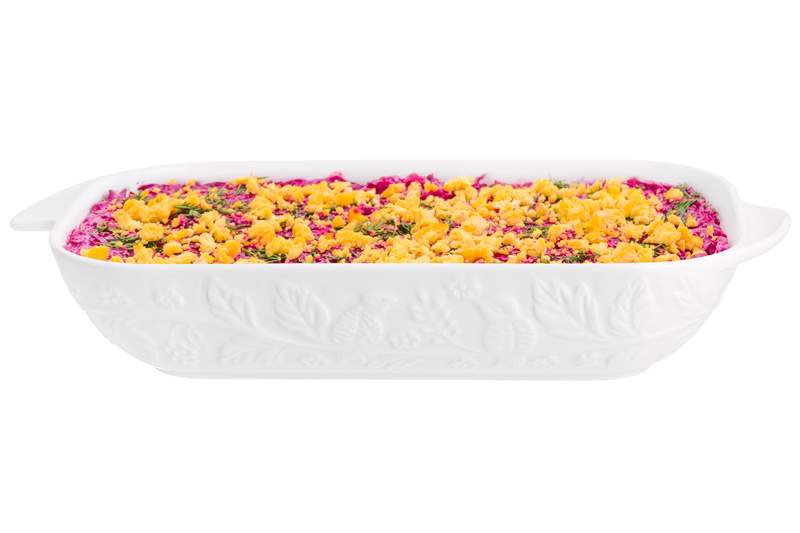 ELAN GALLERY Веточки-цветочки Блюдо-шубница 630070 1,7л 32,5х20х5,5см 