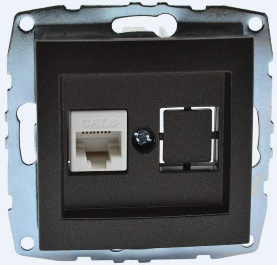 Розетка Mono  500-002005-125  Графит Комп. RJ45  CAT6  с/п L/D