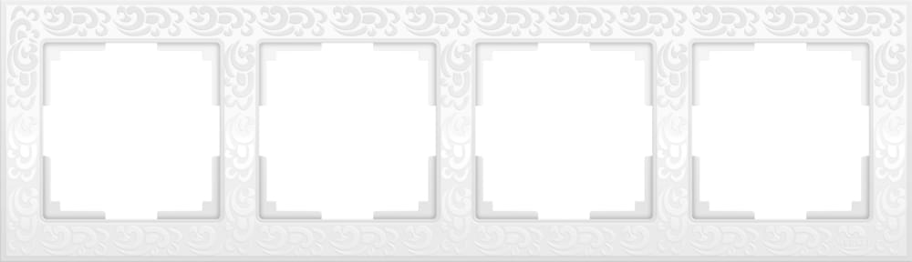 Рамка  Frame белая 4-м  WL05-04 Пластик матовый Flock