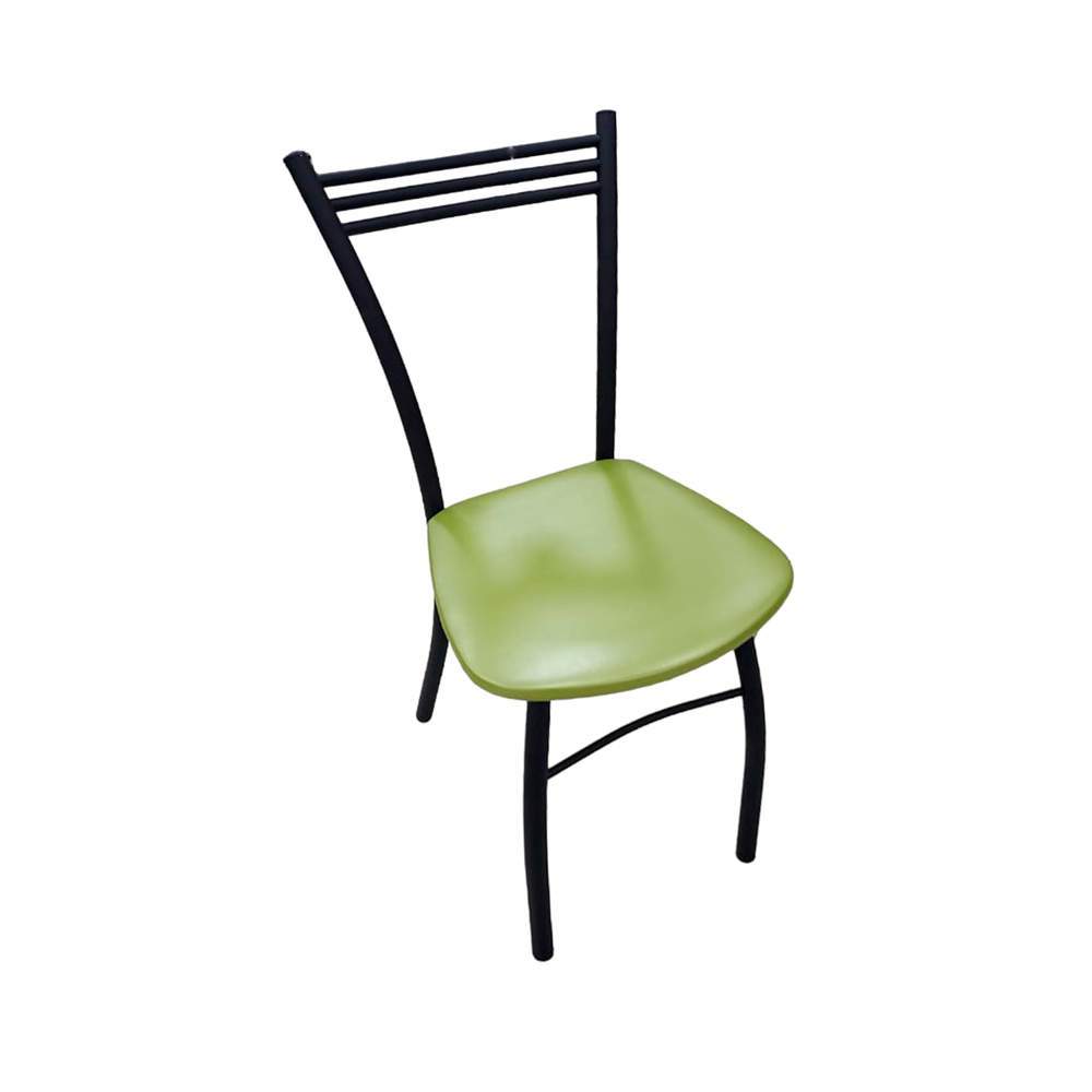 Стул Хром (каркас черный+сиденье Трапеция к/з эко зеленый(фисташка)