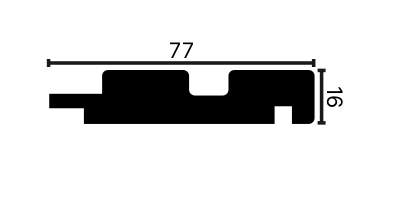 Профиль финиш МДФ Stella Beats DE Luxe Black Lead 2700х77х16 (уп. 4 шт.)