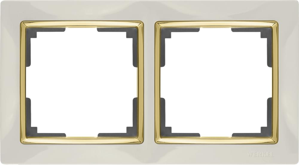 Рамка  Frame сл.кость/золото 2-м  WL03-02-ivory-GD Пластик Snabb - W0021932