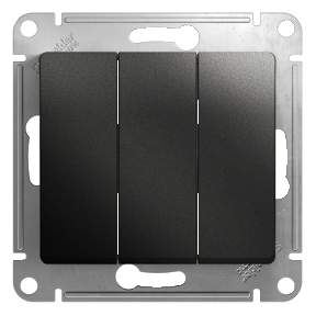 Выключатель SE Glossa  Антрацит  3-кл СП 10А IP20 10AX  GSL000731