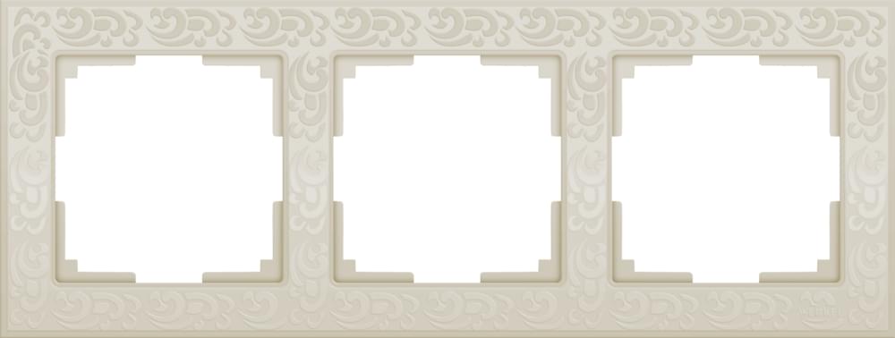 Рамка  Frame сл.кость 3-м  WL05-03-ivory Пластик матовый Flock