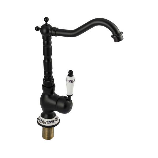 Смеситель BRIMIX 1533 кухонный высок.излив ,черный из латуни,шар.