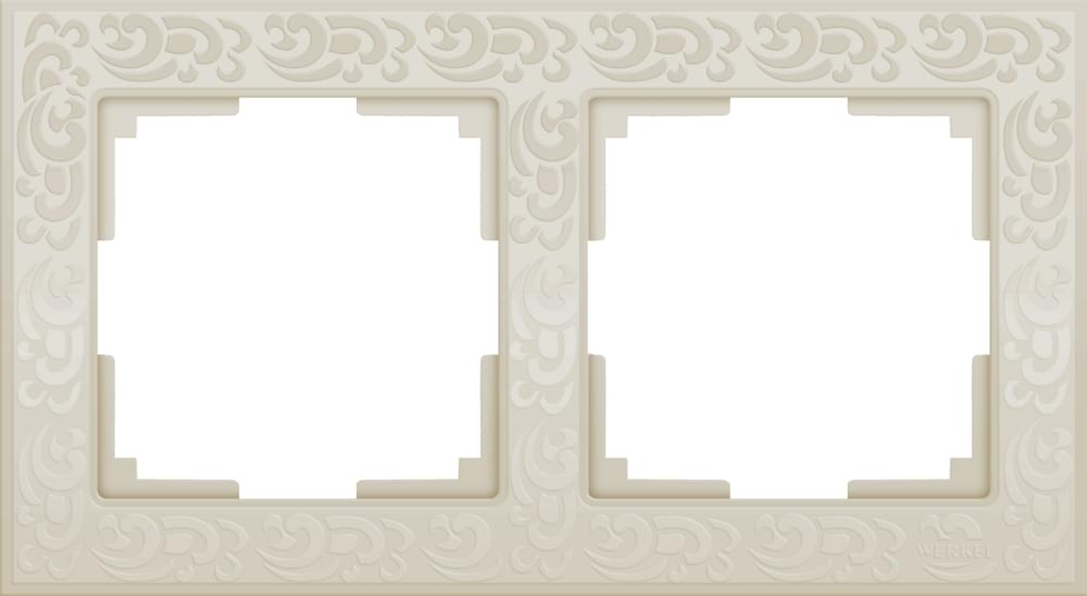 Рамка  Frame сл.кость 2-м  WL05-02-ivory Пластик матовый Flock