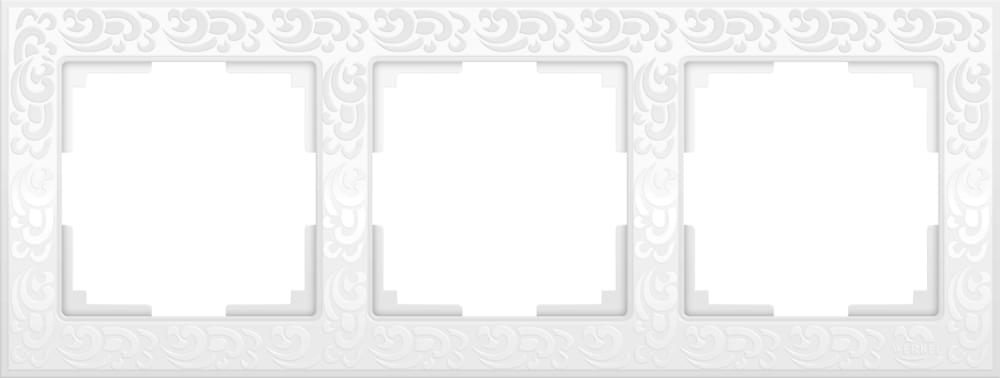 Рамка  Frame белая 3-м  WL05-03 Пластик матовый Flock