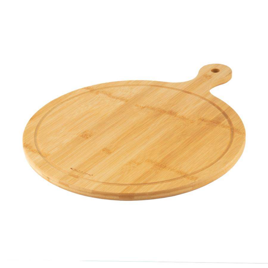 КАТУНЬ бамбук Доска для подачи круглая с ручкой 64х50х1,5см КТ-СД-КР-099
