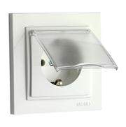 Розетка Mono  500-001921-118  Бел. 1-я  с/з с/п с крышк.16А