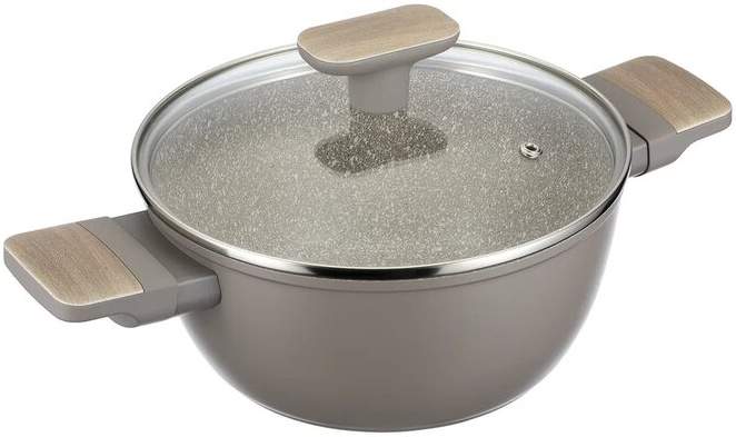 REGENT INOX Linea Latte Кастрюля 3700мл с крышкой алюминий АП индукция 93-AL-LT-4-24