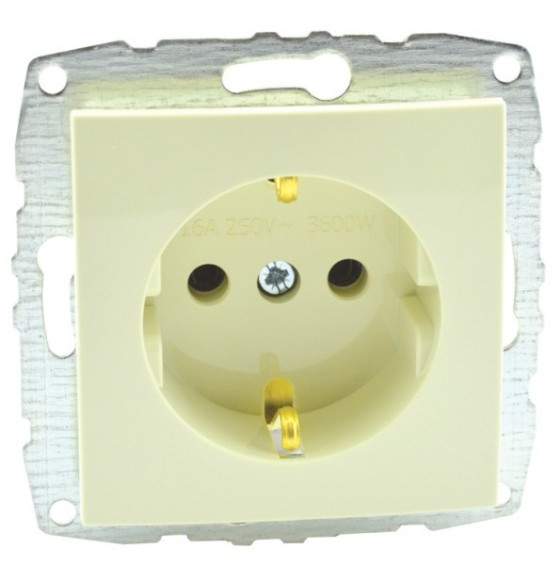 Розетка Mono  500-001721-117  Крем  1-я  с/з с/п 16А L/D
