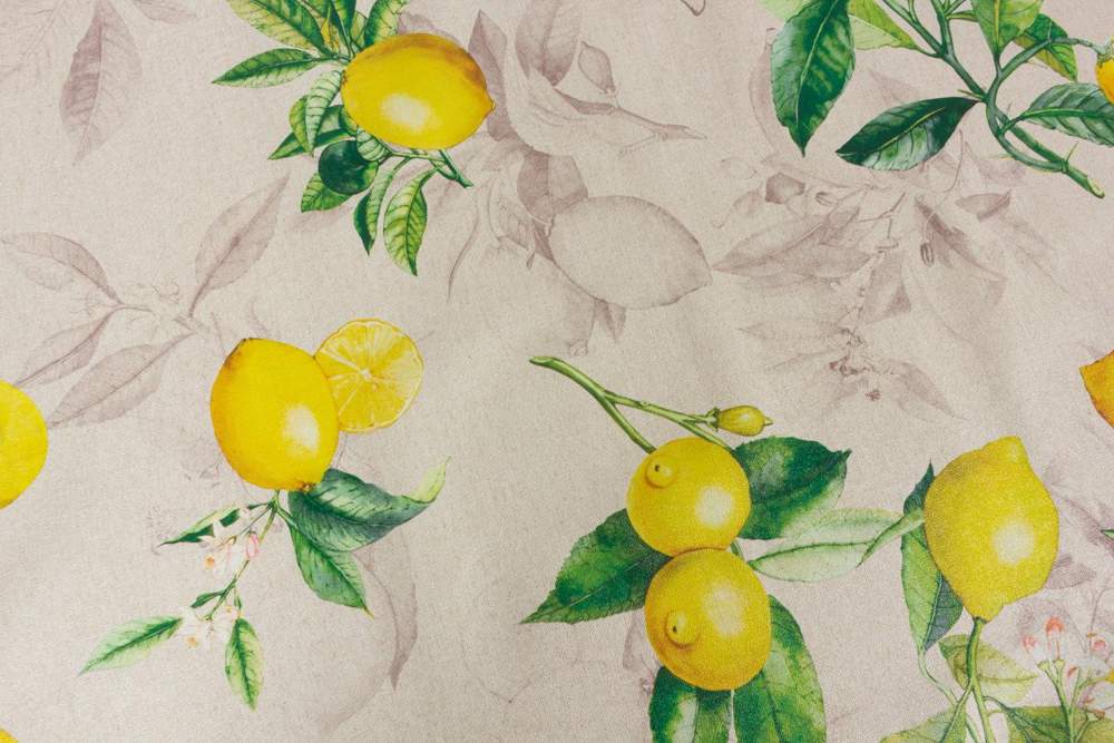 Клеенка ПВХ Алегра Лимончелло 140см тканевая основа PW195-R828-1-2/13561
