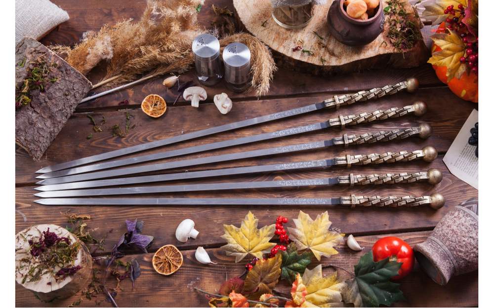 Шампур кованый  550 мм  шар, рисунок КИРПИЧ