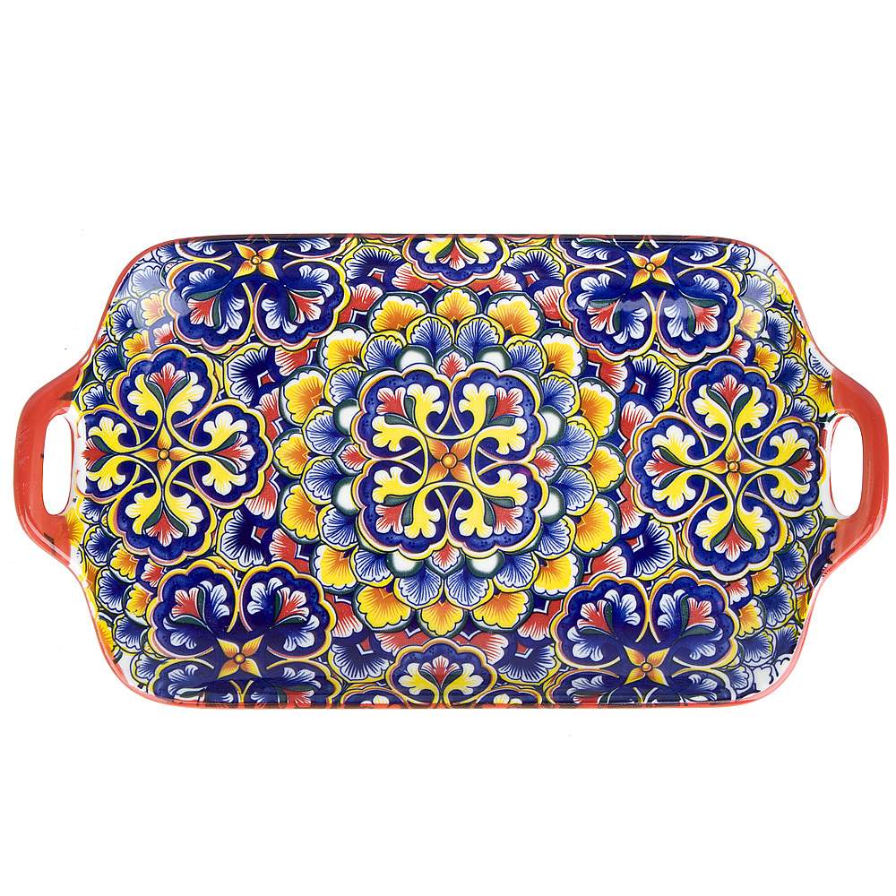 NOUVELLE HOME Arabesque красный Поднос 0860101 с ручками 30х16,5х3см