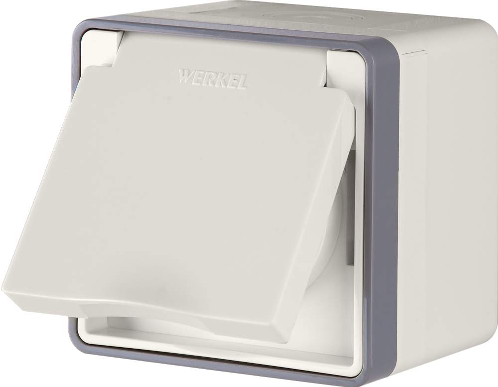 Розетка Werkel Gallant  влагозащ. с/з з/кр. з/ш  сл. кость  WL15-02-04