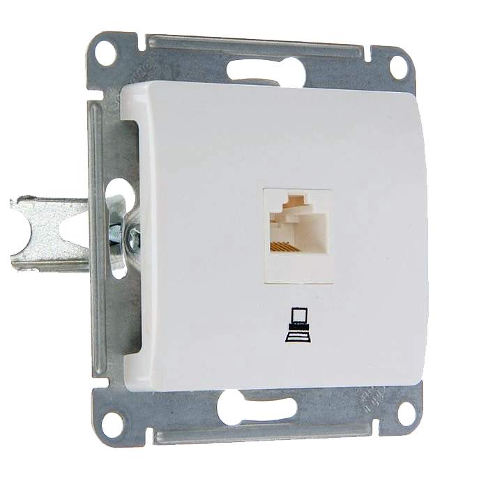 Розетка SE Glossa  Перламутр  RJ45  компьют. 1-м  cat.5е  GSL000681К