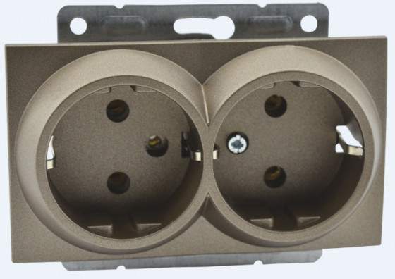 Розетка Mono  500-002304-120  Бронза  2-ой  с/з с/п 16А  L/D